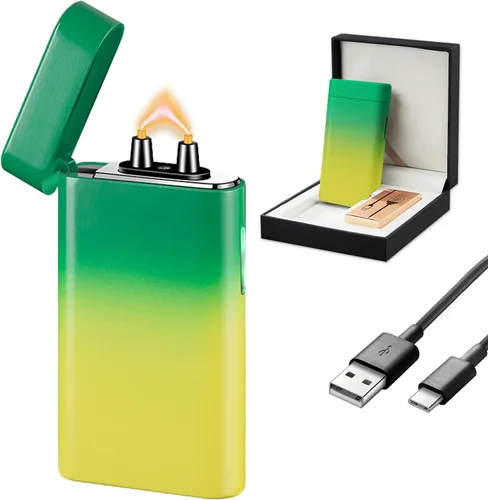 Vista 8 de SKRFIRE Encendedores de arco recargables por USB de plasma, resistente al viento, eléctrico de llama grande, con indicador de batería LED