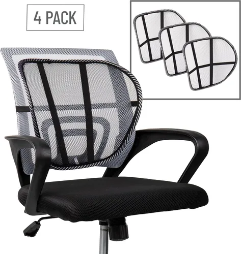 Vista 8 de Mind Reader Soporte ergonómico de espalda baja, cojín para silla de oficina, corrector de postura, malla, 15.5 pulgadas de largo x 15 pulgadas