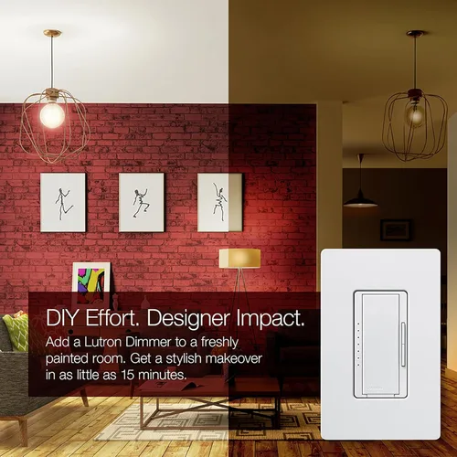 Vista 4 de Lutron Maestro - Kit de interruptor de atenuación LED+ para bombillas LED regulables, halógenas e incandescentes, 150 W/3 vías o multiubicación