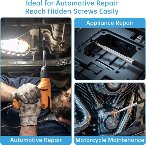 Vista 6 de ChgImposs Juego de 3 piezas de soporte de punta de taladro magnético escalable, 3.15"/4.72"/5.51"(80/120/5.512 in) Soporte de broca