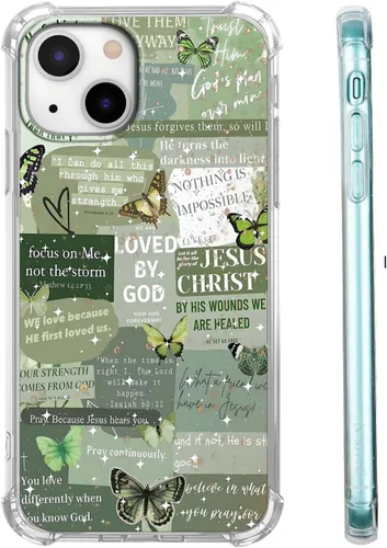 Vista 107 de Cubierta de Teléfono con Versículos de la Biblia y Citas Cristianas de Jesús en Collage, Funda Protectora Suave de TPU de Moda para iPhone 16 Pro, #1
