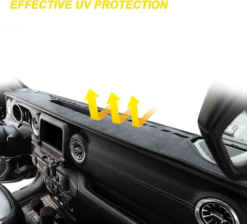 Vista 5 de CZCGYDY Cubierta de tablero de instrumentos personalizada para Jeep Wrangler JL 2018 2019 2020 2021 2022 Gladiator 2020 2021 2022, alfombrilla