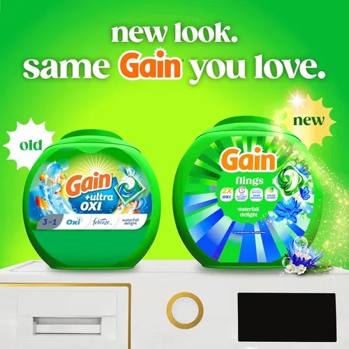 Vista 12 de Gain flings Ultra Oxi Cápsulas de Detergente para Ropa, 60 Unidades, Aroma Waterfall Delight, 3 en 1, Compatible con HE