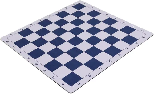 Standard Vinyl Roll Up Chess Boards - Professional Club & Tournament Chess Boards (2.25" Square, Blue Rubber)