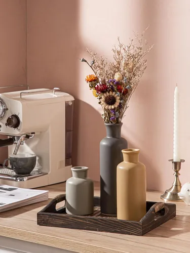 Vista 82 de Juego de jarrones de cerámica, jarrones de flores para decoración del hogar, decoración moderna de granja, centros de mesa de sala de estar, cocina