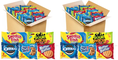 Vista 14 de OREO, CHIPS AHOY!, mantequilla de nuez, SOUR PATCH KIDS y paquete variado de galletas y dulces de pescado sueco, 40 paquetes de aperitivos