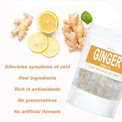 Vista 4 de LYCKLIGA - Té de hierbas de jengibre y limón, 15 bolsas de té (1.06 oz)