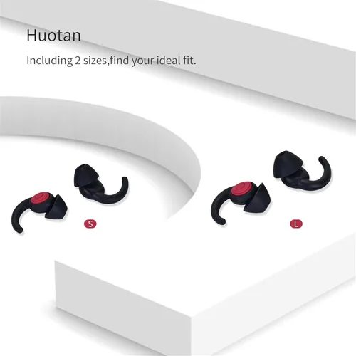 Vista 6 de Tapones para los oídos de silicona con cancelación de ruido, 2 pares de tapones para los oídos para dormir, reutilizables, con bloqueo de ruido