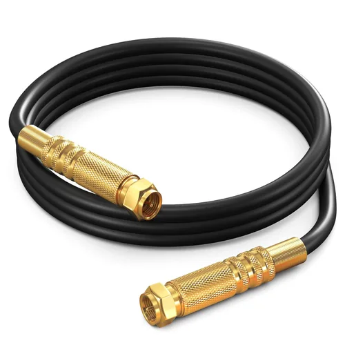 Vista 14 de Cable coaxial RG6, cuádruple blindado, 1.5 / cable de cobre negro sin oxígeno para TV, Internet y más - Cable coaxial flexible