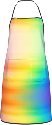 Vista 2 de Mixed color pattern Chef Apron for Men and Women - Waterproof Kitchen Chef Apron with Pockets, Perfect for Cooking, Salon & More