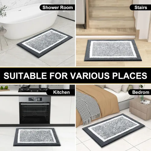 Vista 82 de OLANLY Alfombras de baño 30x20, tapete de baño de microfibra extra suave y absorbente, antideslizante, lavable a máquina, secado rápido, alfombra