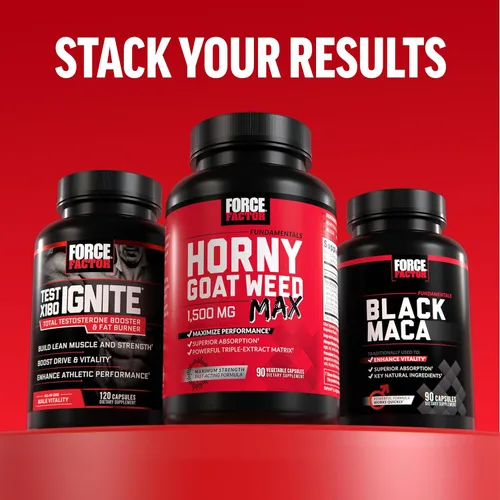 Vista 7 de Force Factor Suplemento potenciador de óxido nítrico Hardcore para hombres con L-citrulina, yohimbe, maca negra y vitaminas B para aumentar