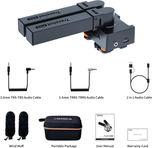 Vista 7 de COMICA Traxshot Pro - Micrófono de escopeta profesional, 3 modos de recogida, salida digital USB C, micrófono de video para cámara DSLR, iPhone