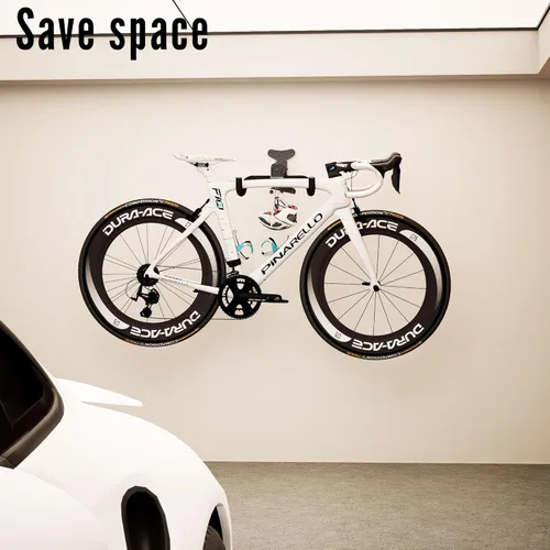 Vista 5 de Soporte de pared para bicicleta, estante horizontal ajustable para almacenamiento de bicicletas para garaje y hogar, soporte de gancho de metal