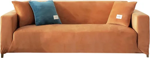 Vista 11 de CONRUSER Funda elástica para sofá, funda de terciopelo suave con parte inferior elástica, protector de muebles para mascotas y niños (negro, XL)