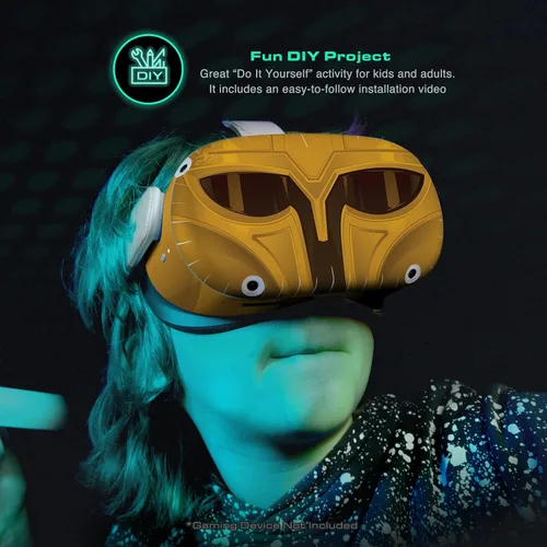 Vista 3 de Oculus Quest 2 Armour Maker The Way - Adhesivo adhesivo para Oculus Quest 2 - Adhesivos de piel de envoltura completa, calcomanía protectora