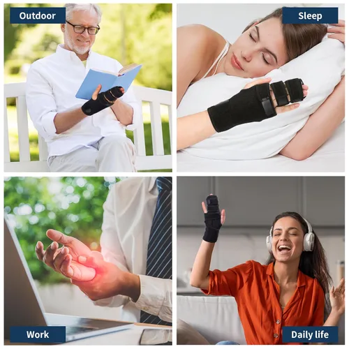Vista 7 de lefeke Férula de dedo gatillo, soporte de 3 dedos para índice, medio, anillo o dedo meñique, férula de mano ajustable para dedos rotos, enderezador