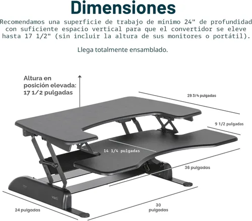 Vista 2 de Varidesk – Escritorio de Pie Altura Regulable – Pro Plus 36, Negro