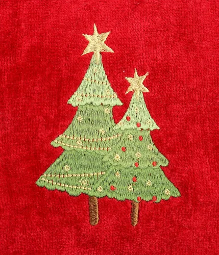 Vista 5 de Decoración de Navidad de alta calidad, ultra suave, 100 % algodón, bordada, juego de toallas con 3 piezas