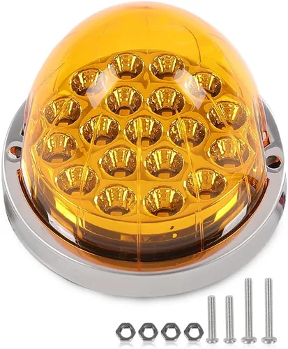 Vista 13 de PIT66 Lente transparente Luz LED azul Sandía (19 LED) Marcador de luz intermitente universal