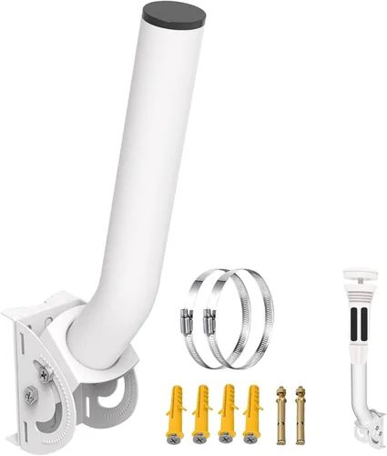 Vista 14 de Soporte de antena universal, poste ajustable resistente de 50 libras y soporte de montaje en J de pared, apto para antena de TV al aire libre