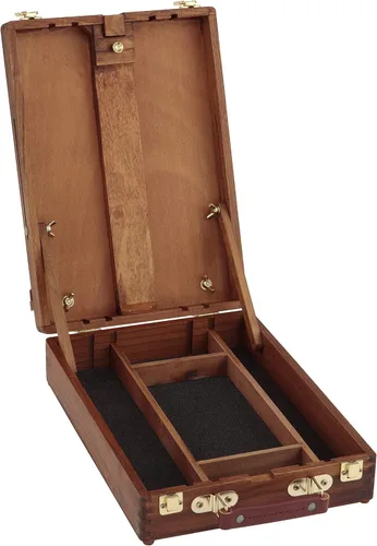 Vista 3 de Soho Urban Artist - Caja de bocetos y caballete de mesa, portátil, multimedia, ángulo ajustable con compartimentos de almacenamiento, acabado