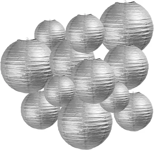 Vista 10 de 10 linternas de papel blanco para decoración de fiesta, 16 pulgadas, grandes, de papel redondo chino, para colgar, linternas gigantes