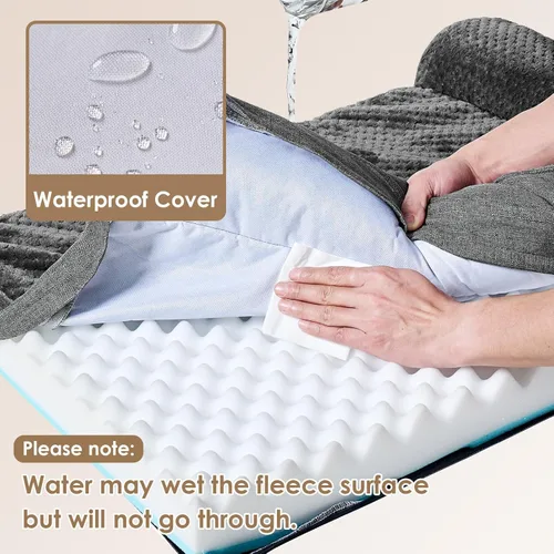 Vista 3 de EHEYCIGA Cama de espuma viscoelástica para perros de tamaño grande, cama para mascotas para perros grandes para jaula con forro impermeable, sofá