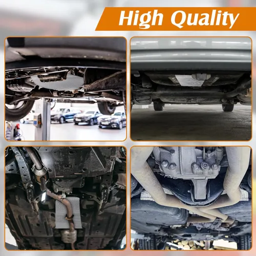 Vista 3 de Protector térmico de escape para automóvil, 15 x 93 pulgadas, material de protección térmica de aluminio en relieve con 20 bridas de metal