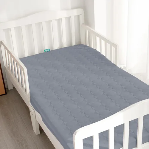 Vista 5 de Protector de colchón impermeable para cuna, funda de colchón para cuna para bebé, lavable a máquina y apto para secadora, protector de colchón