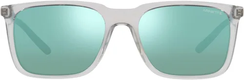 Vista 8 de ARNETTE Gafas de sol unisex con montura gris transparente, lentes de espejo azul claro verde azulado, 2.205 in