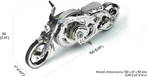 Vista 2 de Time for Machine - Chrome Rider - Rompecabezas mecánico 3D para adultos, kit de modelo mecánico para autoensamblaje, modelo de bicicleta
