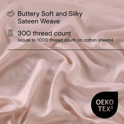 Vista 3 de SIJO AiryWeight Funda de Edredón Tencel, 100% Lyocell Derivado de Eucalipto, Suave como la Mantequilla, Mejor Funda de Edredón Refrescante por Blush