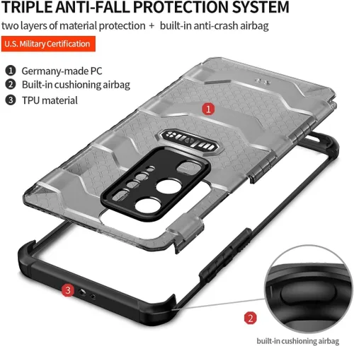 Vista 4 de Funda compatible con Huawei P40 Pro, funda resistente de cuerpo completo, funda protectora de bolsa de aire de PC, ultrafina, a prueba de golpes