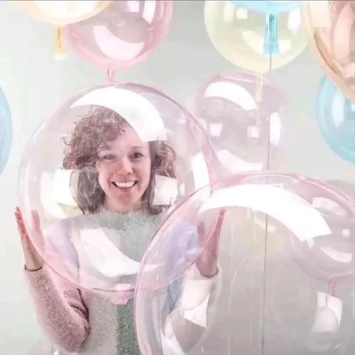 Vista 2 de Globos de helio Bobo de 18 pulgadas para globos con luz LED, decoración de Navidad, boda, fiesta de cumpleaños