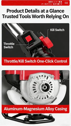 Vista 3 de GX35 Mochila de 4 tiempos 7 en 1 Cortador de Cepillos Tiller Hierba Cortadora de setos Cortacésped Wacker
