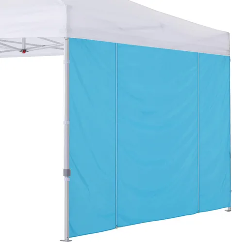 Vista 22 de Cooshade - Pared solar instantánea para toldo de 8 x 8 pies, para carpas desmontables, solo pared con puerta, 1 paquete, color azul