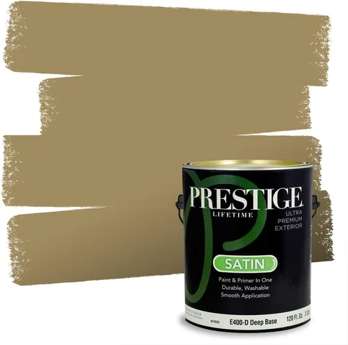 Vista 81 de PRESTIGE Pinturas de pintura exterior e imprimación en uno, 1 galón, plano, combinación comparable de Benjamin Moore* Manzanilla*