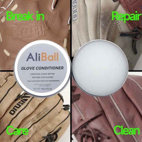 Vista 5 de AliBall Crema acondicionador de guantes de béisbol, suaviza y conserva el cuero, guante rígido renovado, utilizado para guantes de béisbol, guantes