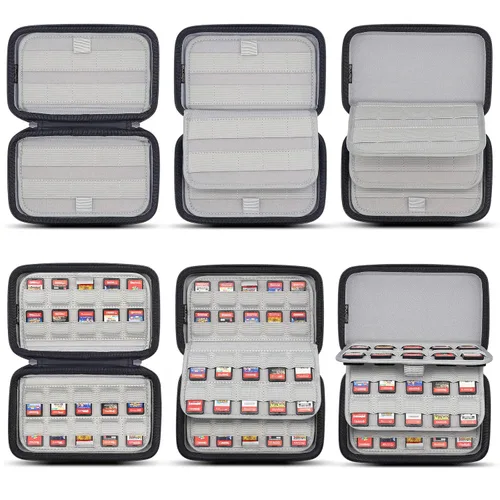 Vista 2 de sisma 80 Switch Game Holder Storage Case Compatible with Nintendo Switch Game Cards or SD Cards, Game Cartridges Organizer Hard Shell Travel