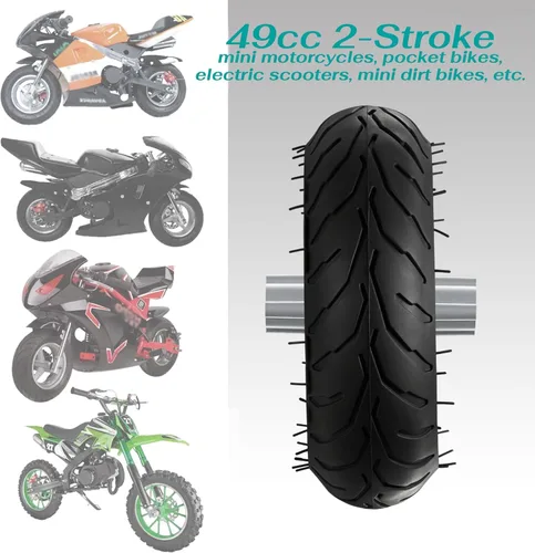 Vista 4 de 110/50-6.5" Neumáticos para mini bicicleta, rueda trasera y llanta para bicicleta de bolsillo, paquete de llanta y rueda con cámara