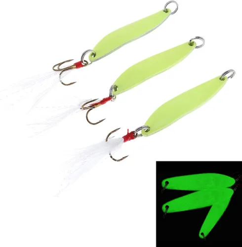 Vista 3 de OriGlam Metal Jigs & Glow Jigging Spoons - Cebos duros luminosos para señuelos giratorios
