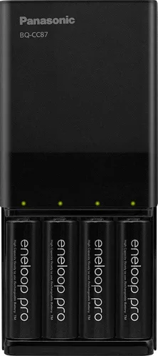 Vista 3 de Panasonic Eneloop pro - Cargador de batería + pilas recargables Eneloop AA (paquete de 8)