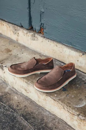 Vista 5 de OLUKAI Kalia Men's Leather Slip-On, Full-Grain Waxed Nubuck Leather Shoes, Lightweight & Comfortable
