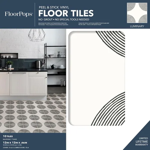 Vista 2 de FloorPops Adhesivo luminario Pelar y pegar azulejos de vinilo