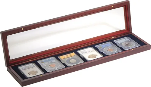 Vista 5 de Leuchtturm 326719 Volterra - Monedero, compartimentos cuadrados para 1 Everslab o Quickslab, color caoba