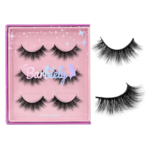 Vista 11 de Pestañas naturales de 0.59 pulgadas, pestañas de visón real 3D, 3 pares de pestañas postizas cortas y finas, pestañas de aspecto natural hechas a