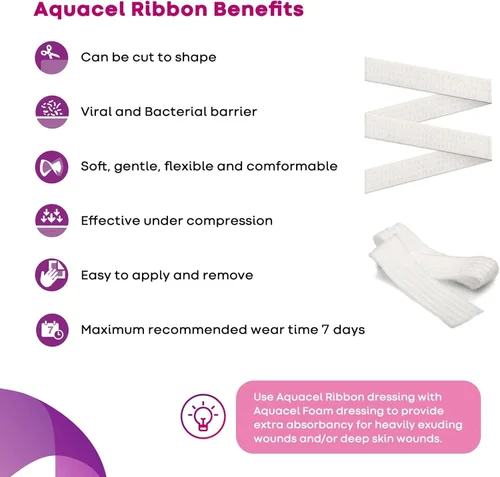Vista 2 de Convatec 403770 - Apósito para heridas Aquacel Hydrofiber .75" x 17.75", 5/bx