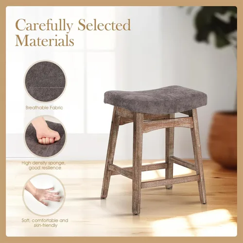 Vista 25 de Sophia & William Taburete de bar de altura de mostrador para isla de cocina, taburetes de mostrador de 24 pulgadas con patas de madera, asiento