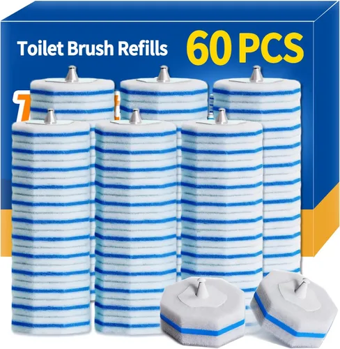 Vista 10 de Cepillo desechable para inodoro, limpiador de inodoro, suministros de limpieza de inodoro, escobilla de inodoro con soporte, varitas limpiadoras